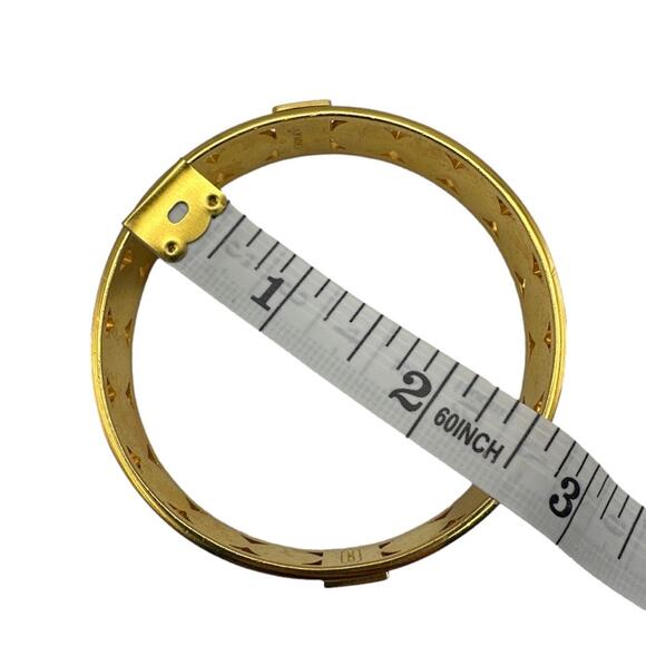 COACH HALF INCH PIERCED OP ART DISC BANGLE Bracelet - Picture 7 of 7